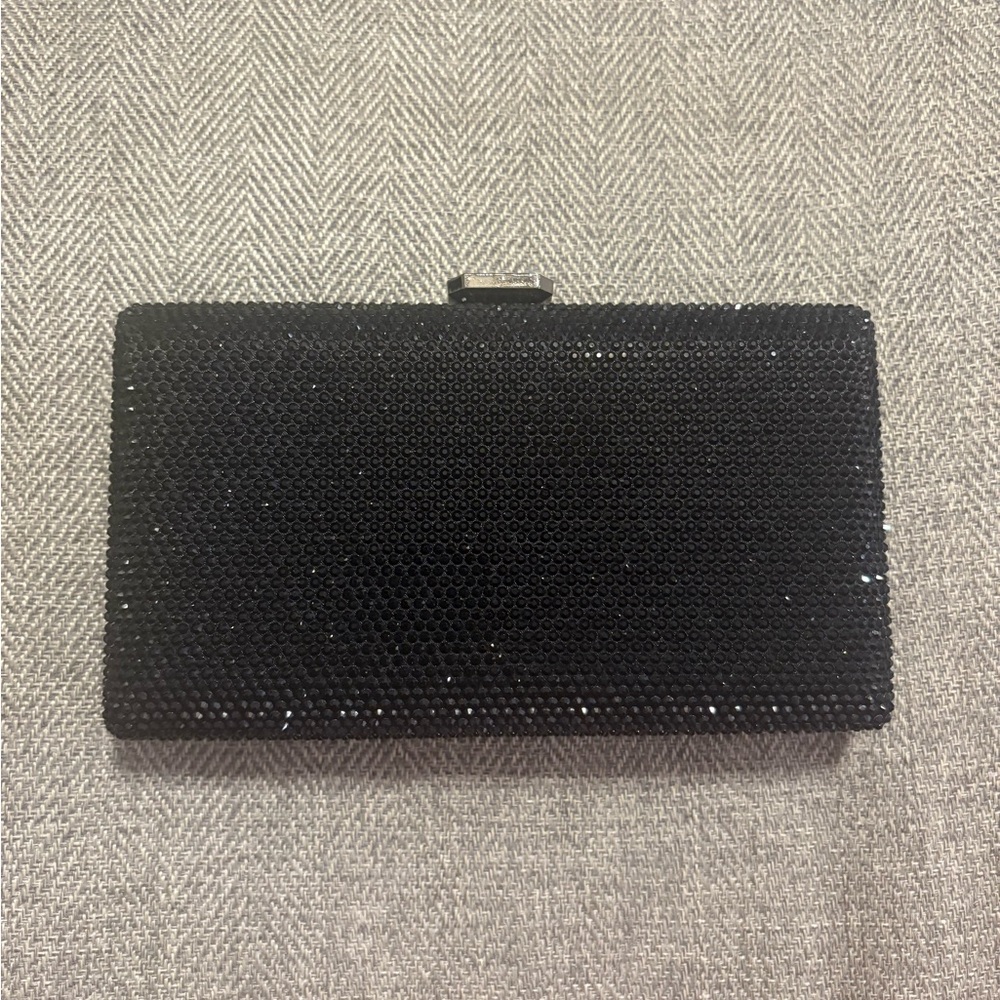 Boutique De FGG Crystal Evening Bags Women Formal Party Box Clutch Black NWOT